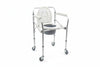 Folding Aluminium Commode Chair with locking Wheels | Portable Patient Toilet Chair