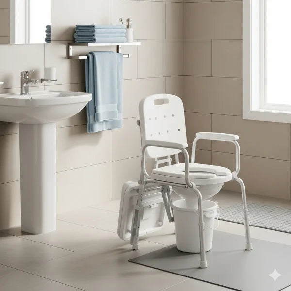 Adjustable Commode Chair – Elderly & Patient Support