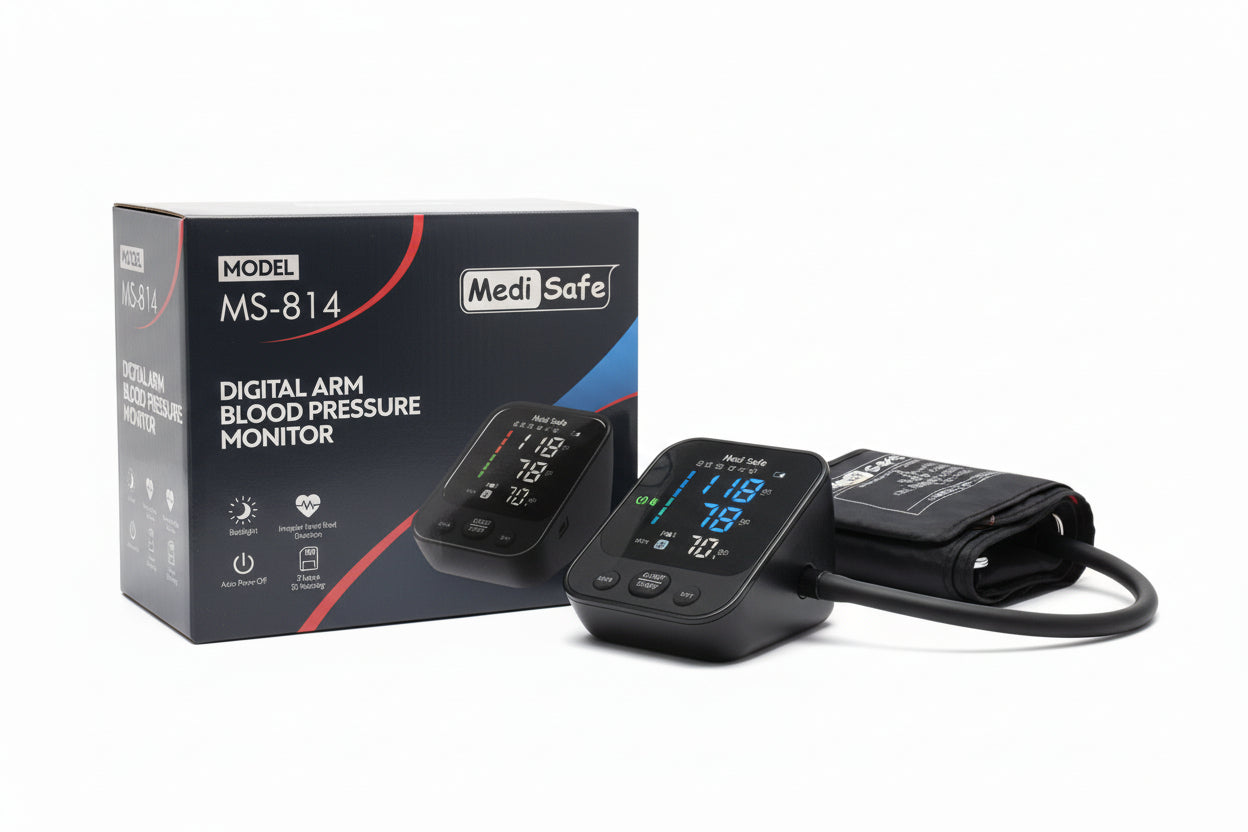 Medi Safe MS-814 Blood Pressure Monitor | Digital Blood Pressure Measuring Device