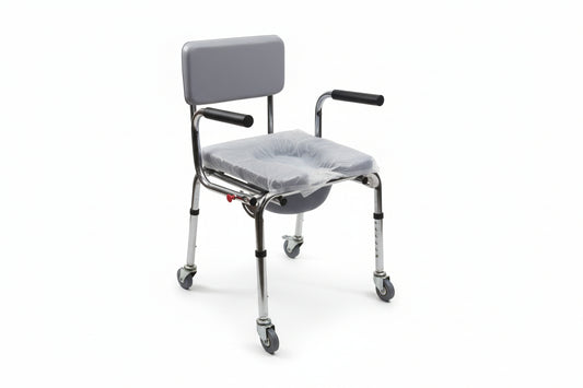 Extra Height Commode Chair Flip Down | Armrest Support for Elderly Patients