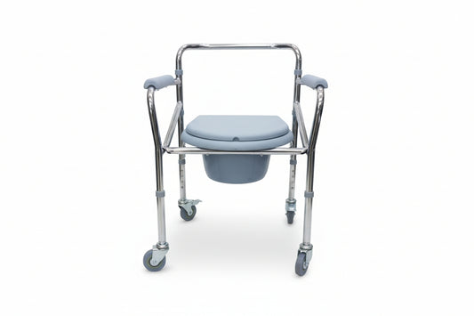 Commode Chair with Wheels KY-696 | Mobile Patient Commode Chair